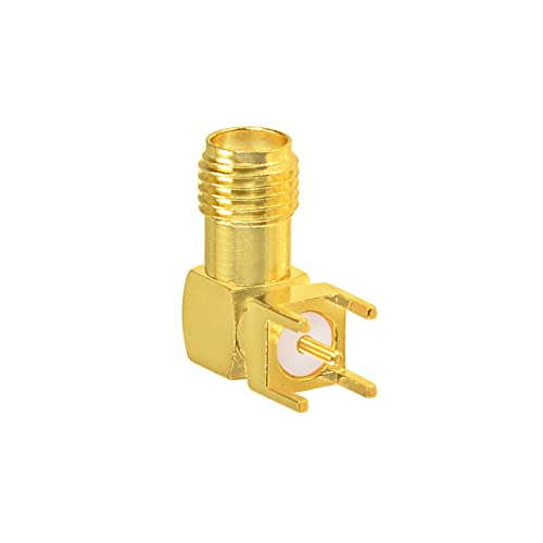 Superbat SMA Connectors Right Angle SMA Female PCB Edge Mount Connector Solder RF Coaxial Adapter 10pcs - color: Right Angle Connector