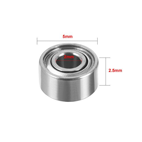 uxcell 20pcs MR52ZZ 2mmx5mmx2.5mm Double Shielded Miniature Deep Groove Ball Bearing - size: 2mmx5mmx2.5mm