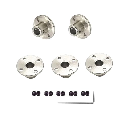 5 Pcs 6.35 mm Flange Shaft Couplings,High Hardness Metal Axis Bearing Fittings Motor Connector with M3 Screws and Allen Wrench for DIY Model Motors Accessories Coupler - size: 6.35mm, style: 6.35mm