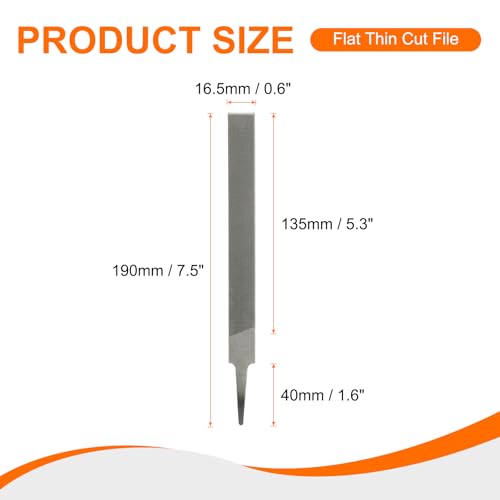 HARFINGTON 2pcs Flat Thin Cut File 6" Double Cut Teeth High Carbon Steel Hand Rasp File without Handle for Metal Wood Deburring Removing - size: 6", style: Thin
