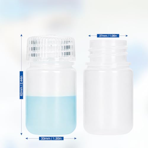 PEKYBIO 30ml Plastic Bottle with Lid, PP Wide Mouth Reagent Bottle, 20 Pcs