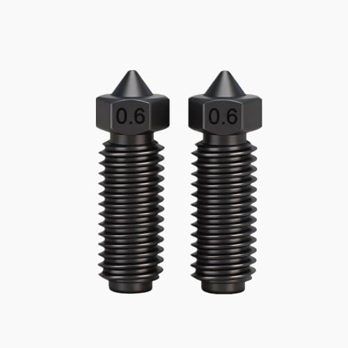2 Pack Hardened Steel Nozzles, High Temperature Resistance nozzles for Anycubic Kobra 3/Kobra S1 Hotend Extruder 3D Printer (0.6mm) - size: 0.6mm