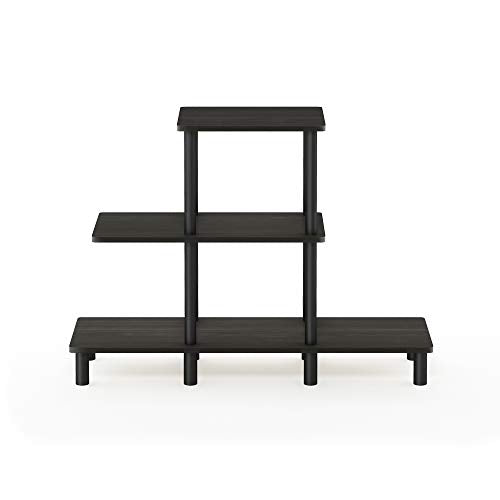 FURINNO Turn-N-Tube 3-Tier Design Display Rack, Espresso/Black - color: Espresso/Black, style: 3-Tiers, Ladder