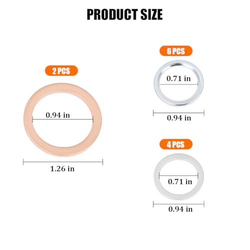 12PCS Differential Transfer Case Crush Washer Gasket Kit, OEM# 1215710010 9043024003 90430A0003 Vehicle Gaskets, Automotive Replacement Accessories, Compatible with RC350 LC500 LX450 - color: 12PCS