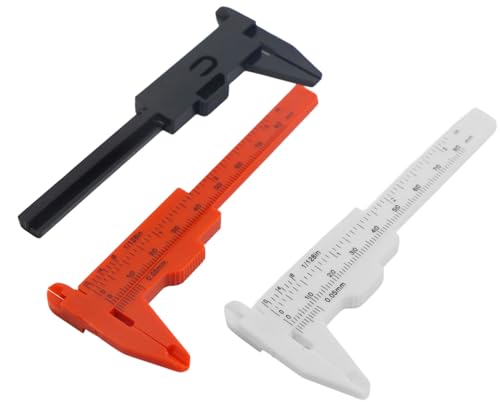 3Pcs Mini Plastic Vernier Caliper 80mm, Double Scale Measuring Tool