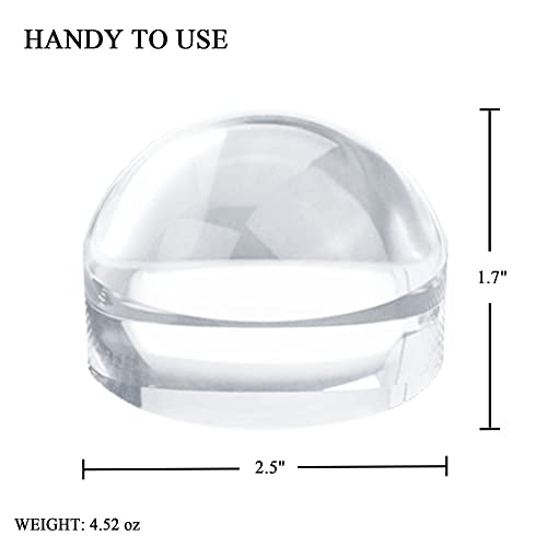 MAGDEPO 4X Acrylic Dome Magnifier 2.5 inch Crystal Clear Paperweight with Card Size Magnifying Sheet for Blueprints, Maps, Newspapers, Hobbies, etc. - size: 2.5"