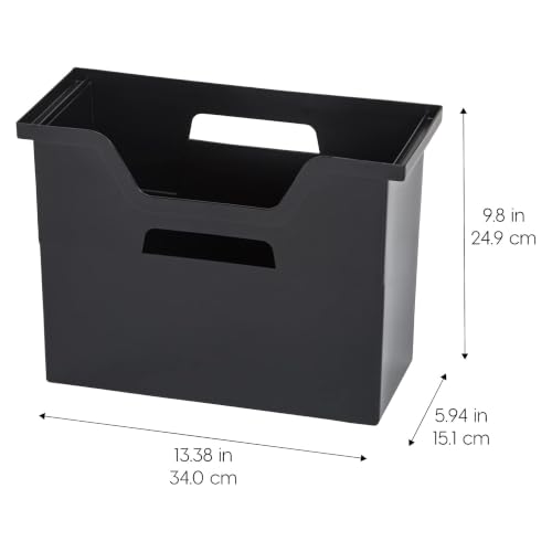 IRIS USA 6-Pack Medium Desktop File Box with Open Lid, Black - color: Black, style: Medium Open Top - 6 Pack
