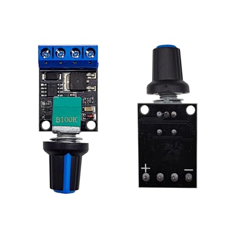 Mini DC Motor PWM Speed Controller Module DC 5V-16V 10A Adjustable Variable Voltage Regulator with Control Switch (5 Pack)