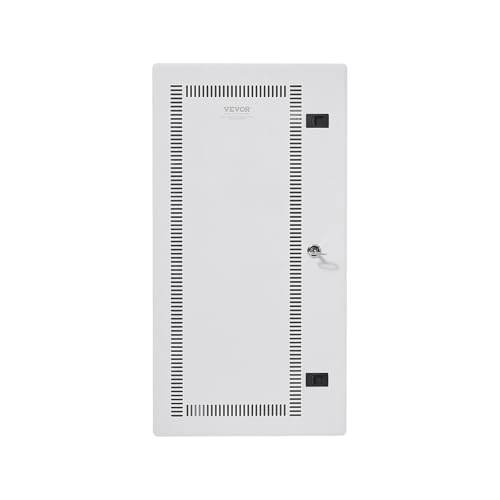 VEVOR Media Enclosure, 28-Inch, Structured Media Center with Vented Hinged Door, Cable Management Box, Structured Wiring Multi-Media Cabinet, Recessed Electrical Media Box, for Network Distribution