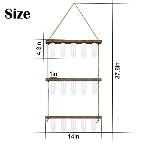 XXXFLOWER Wooden Stand with Test Tube Propagation Station Rack Desktop Hydroponics Terrarium Wall Terrarium for Home Office Plant Hanger Flower Vases Wall Decor Hydroponic Cuttings