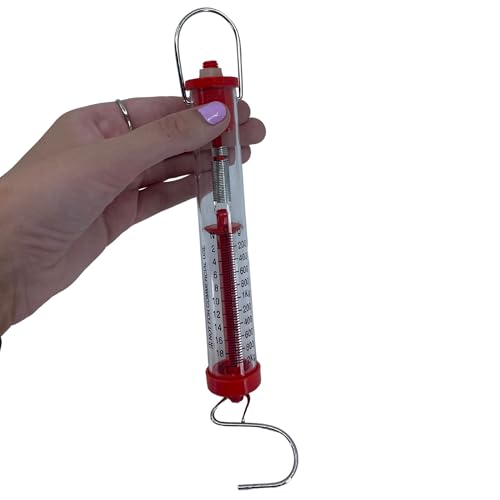 Eisco Acrylic Spring Scale, 20N/2kg, 0.4N/40g Increments, Twist Zero Screw