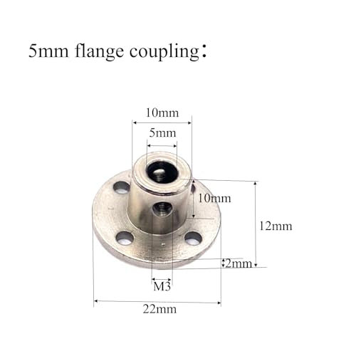 6 Pcs 5mm Guide Shaft Support Couplers,High Hardness Metal Flange Coupler Connector with Allen Wrench and Locking Screws for Various DIY Project RC Model Motors - size: 5mm