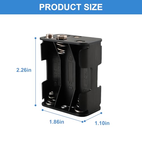 6 x AA Battery Holder with Standard snap Connector, 9V Output, Part # BH363
