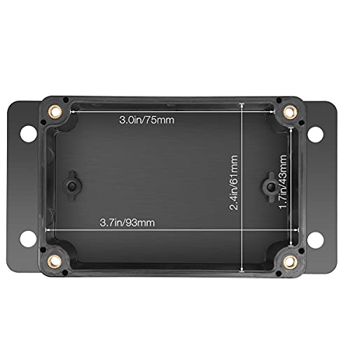 2 Pack IP65 Electronic Project Box Plastic ABS Waterproof Black Junction Box Enclosure with Fixed Ear 3.95" x 2.7" x 2" - size: 3.95" x 2.7" x 2"