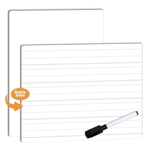 Dry Erase Lined Whiteboard for Kids, White Board with Lines for Writing, Handwriting Practice Board for School and Homeschool Supplies (Pack of 3) - size: 11"W x 8.5"H (Pack of 3)