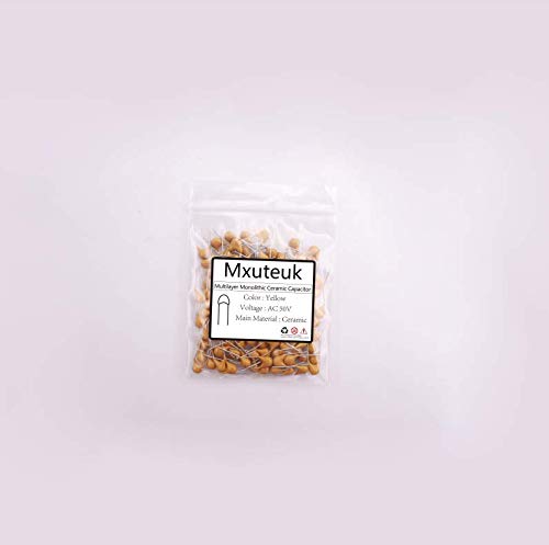 mxuteuk 120PCS 0.1uF 104 100nF Multilayer Monolithic Ceramic Capacitor 5.08mm - size: 0.1uF-104