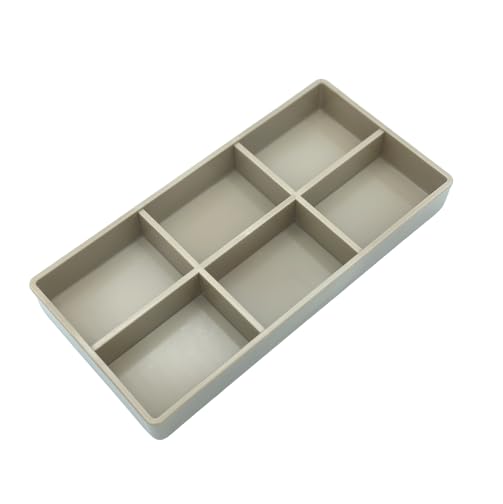 AmeiCan Goods 2/Pcs Dental Autoclavable Cabiet Tay #20 Plastic 6 Compartment Organizer Tray to Organize disc, Wheels, Stones and ect. 8"L x 4"W x 1"H (Beige) - color: Beige