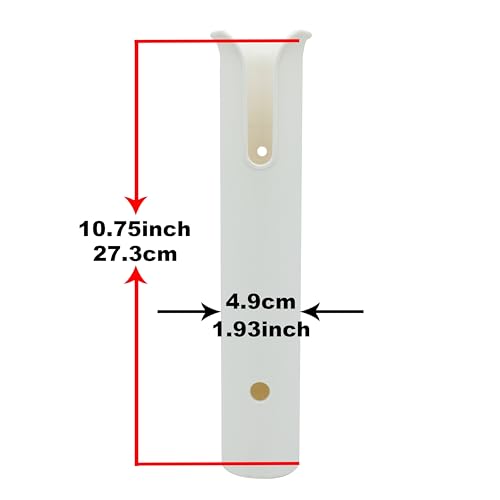 HiUmi Wall Mounted Fishing Rod Holders Tubes Links Fishing Rod Holder Rack Rests (1-Pole-White) - color: 1-pole-white