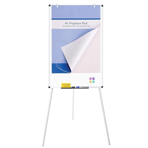 VIZ-PRO Magnetic Whiteboard Easel, 36 x 24 Inches, Portable Dry Erase Board - color: Silver, size: Accessory 36X24 Inches