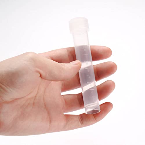 50PCS 10ml Plastic Small Vials with Screw Caps Sample Tubes Cryotubes,PP Material, Free from DNase, RNase, Human DNA - style: 10ml 50pcs