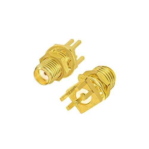Superbat SMA Connectors SMA Female PCB Edge Mount Connector Solder RF Coaxial Adapter SMA Female Bulkhead Connector for 0.062 inch End Launch 10pcs - color: 0.062 inch Straight Connector