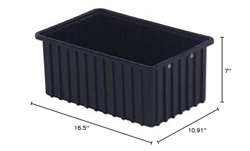 LewisBins ESD-Safe Divider Box, 16-1/2"L x 10-29/32"W x 7" H, Lot of 6