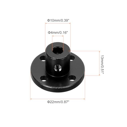 MECCANIXITY 4pcs 4mm Bore Rigid Black Flange Coupling Connector Aluminum Motor Bearing Shaft Mounting Hub with Wrench for DIY RC Model Motors - color: Black, size: 4mm