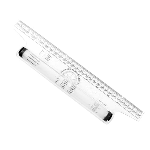 uxcell 1 Pack Rolling Ruler Plastic Parallel Rolling Ruler, Multifunctional Drawing Design Rolling Ruler for Measuring Drafting 12 Inch