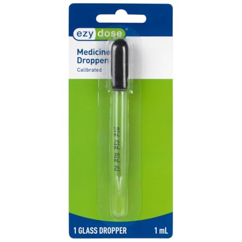 Ezy Dose Kids Ear & Eye Medicine Dropper, 1mL Calibrated Glass, BPA Free - size: 1 Count (Pack of 1), style: Calibrated Straight Tip
