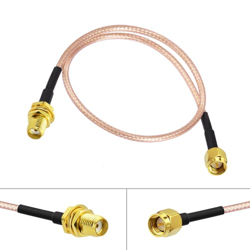 Superbat SMA Male to SMA Female Bulkhead RG316D Cable 12inch 50 Ohm 2-Pack - size: 1ft