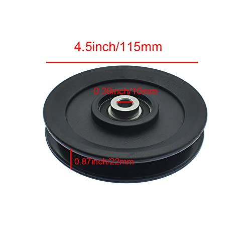 Universal 4.5" Nylon Gym Cable Pulley Wheel Traction Bearing Pulley Wheel