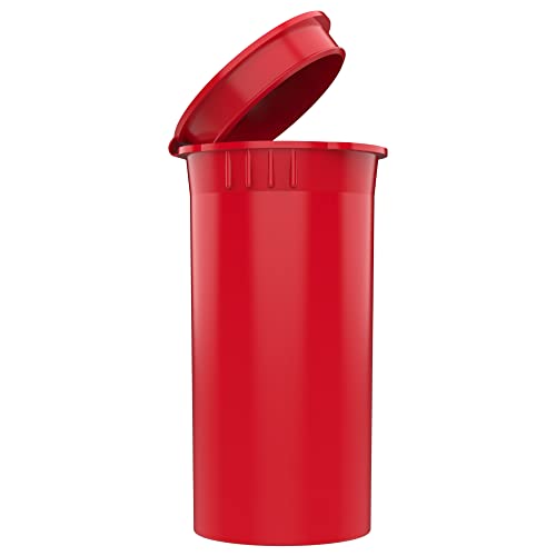 Dragon Chewer 13 Dram CR Plastic Packaging Pop Top Containers - Child Resistant Travel Holder Vial Bottles - 315 qty (Red) - color: Red