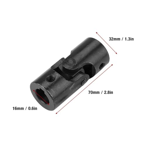 16mm Steel Universal Joint Shaft 16x32x70mm Rotatable Coupler for RC Cars Robotics DIY Steering Systems