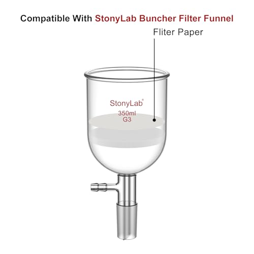 stonylab Qualitative Filter Paper Circles, 85mm Diameter Cellulose Filter Paper with 20 Micron Particle Retention Medium Filtration Speed, Pack of 100 - size: 85 mm Diameter