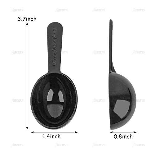 AUEAR, 5 Pack Tablespoon Coffee Scoop Plastic Measuring for Milk Powder Fruit Seed Spices - color: Black, size: 5 Pack
