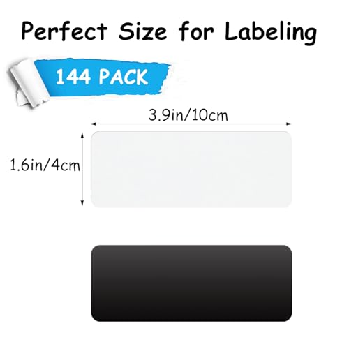 DAJAVE 144 Pieces Dry Erase Magnetic Labels 4 x 1.5 Inch Whiteboard Magnets, Reusable Magnetic Name Labels for Classroom, Whiteboards, Offices & Home Organization