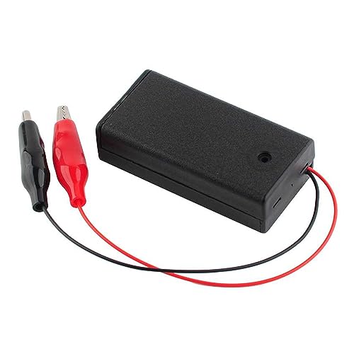 4PCS 2 Cells AA Battery Holder Case with ON/Off Switch Alligator Clip Wire 130mm Battery Storage Case with Cap