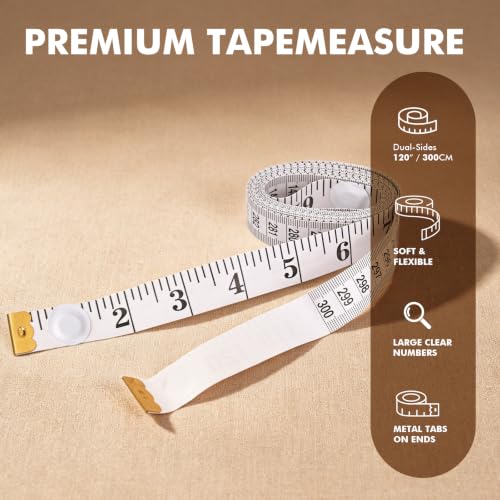 FOSHIO 2-Pack Soft Magnetic Measuring Tape 300cm/120inch
