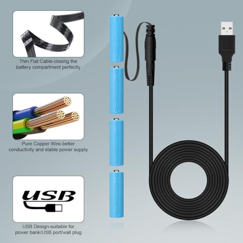 Lenink Power Supply Cable for AA Battery, Replace AA Battery - style: 4 AA Batteries-USB