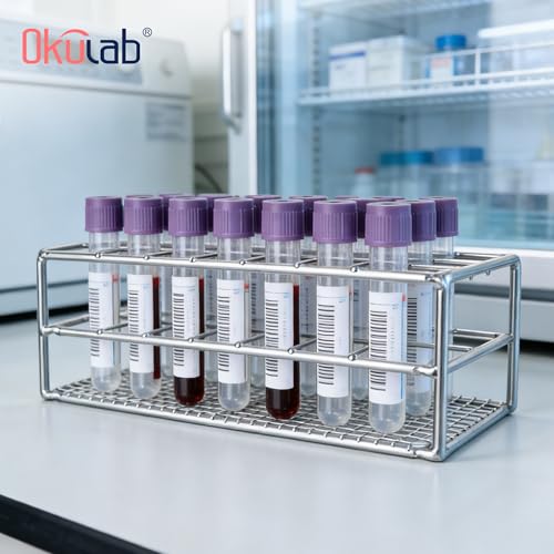 Test Tube Rack, 24 Holes Stainless Steel Test Tube Racks, Suitable for Tubes of Dia.≤18mm, Round Holes Test Tube Holder, for Classroom, Lab,TTRS2418A1 - size: 24 Holes,for Tubes of Dia.≤18mm