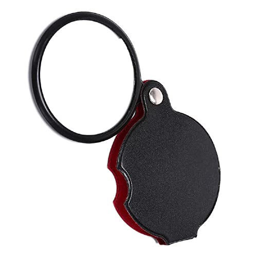 Yiasangly 2pcs 10x Small Pocket Magnify Glass, Foldable Multifunctional Mini Magnifying Glass with 360° Rotating Protective Sheath for Reading, Books, Jewelry, Coins, Science, Hobbies(1.96 inch)