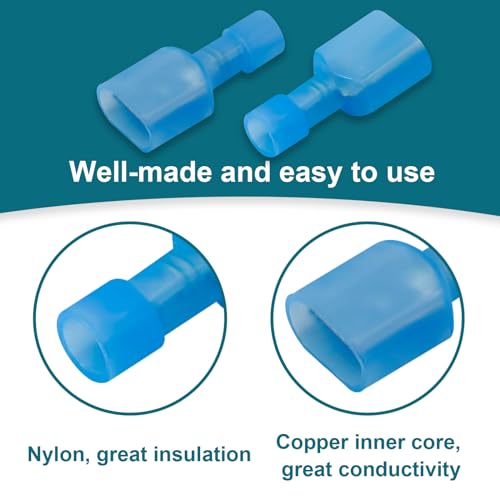 120PCS Spade Connectors, 16-14AWG Spade Terminal, Female and Male - size: 16-14AWG (120PCS)