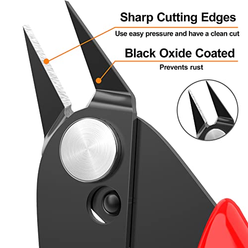 Small Wire Cutters for Jewelry Making 2 Pack Diagonal Flush Cutters - color: Red ( 2 Pack )