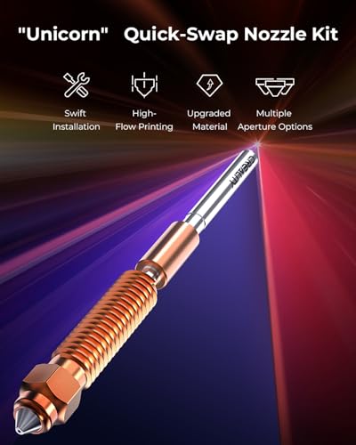 Creality Official K1C/K1 SE/K2 SE Nozzle, Unicorn Quick-Swap 0.4mm, 0.6mm, 0.8mm 4PCS Nozzle Kit, Copper Alloy and Hardened Steel 3D Printer Nozzle for K1C, K1SE, K2 SE, Ender 3 V3 SE, Ender 3 V3 Plus - style: 4PCS 0.4/0.6/0.8mm
