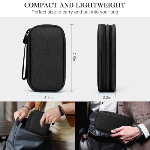 FYY Electronic Organizer, Travel Tech Pouch Bag, Cable Organizer Black - color: Black, size: 7.5 x 4.3 x 2.2 inches