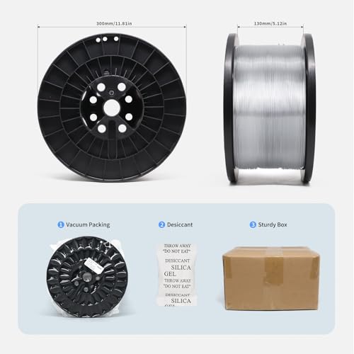 Clear PETG Filament 1.75mm 5KG, Translucent 3D Printer Filament - color: Transparent Petg 5kg