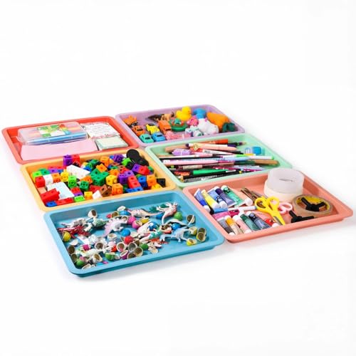 12 Pcs Plastic Art Trays Back to School Colorful Art Trays, Bright Color - color: Bright Color