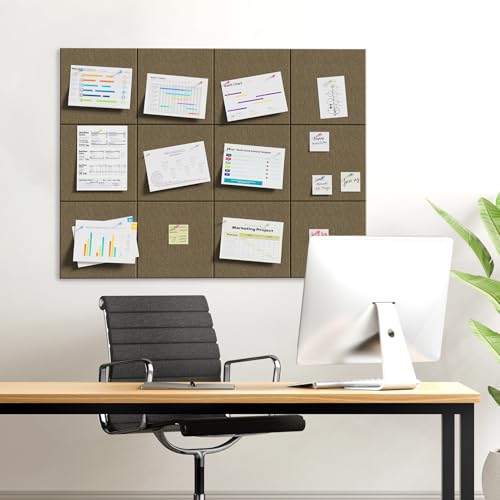 MaxGear Felt Bulletin Board 36" x 24", Espresso Felt Wall Tiles Push Pins - color: Espresso, size: 36" x 24"