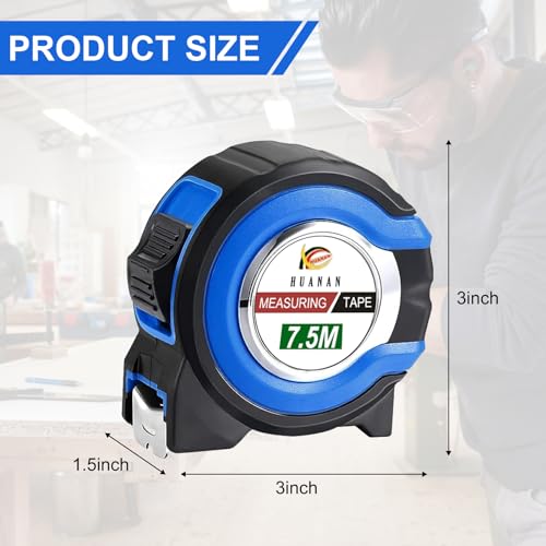 Measuring Tape 10 Pcs Retractable Self-Locking Easy-Read 25FT*1in