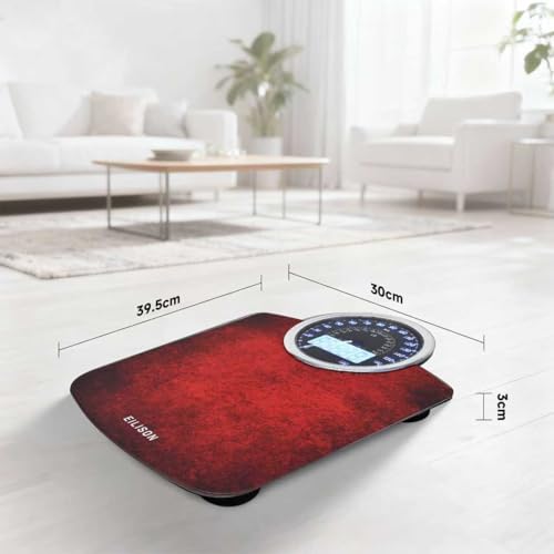 EILISON 2-in-1 Digital & Analog Bathroom Scale, 400 lbs, Large Display - color: Red
